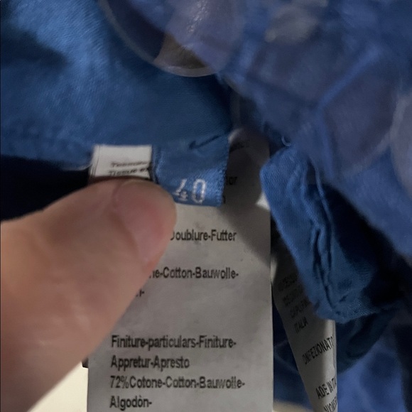 110% Lino Blue Sleeveless Dress with Sequin Detail Sz XS 40 - Picture 3 of 5